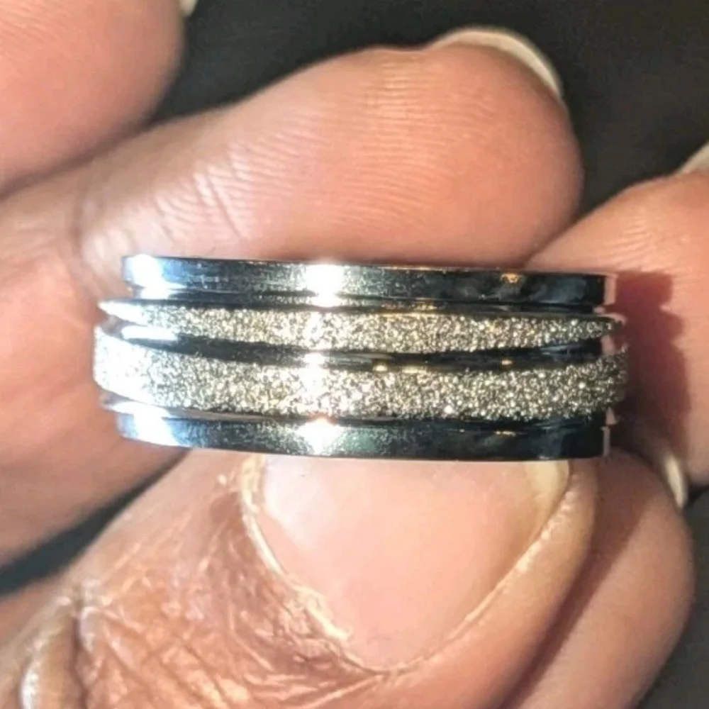 Retro High Quality Luxury 925 Sterling Silver Frosted Men’s Fidget Spinner Ring9